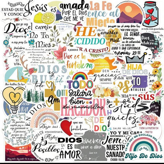 50Pcs Spanish Bible Stickers