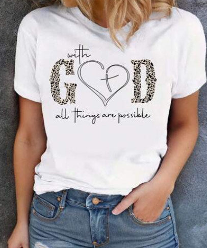 With God all things are possible Womens T Shirt